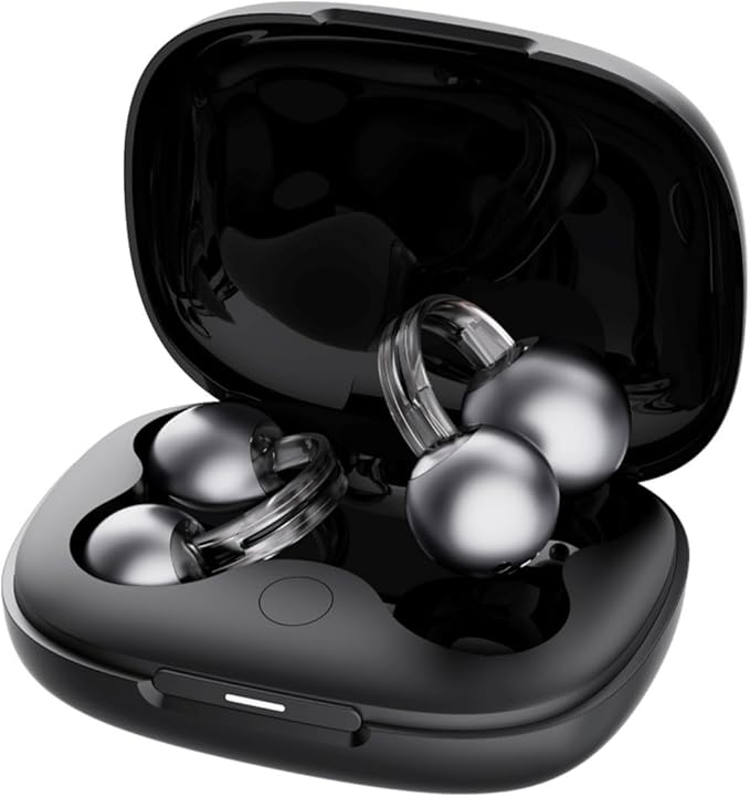 StarClip Open-Ear Wireless Bluetooth Headphones, Clip-On Earbuds, 4D Panoramic Sound, Clear Calls, Lightweight, Secure Fit, IP54 Water-Resistant Ear Grips for Workout and Daily Use, Black