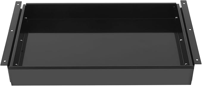 Under Desk Mounted Sliding Pull-out Drawer, 21.6 x 14 x 3inch Under Desk Office Storage Organizer, Mounts to Desktops Workbenches Over 0.787 Inches Thick, Load Capacity 2kg, Black