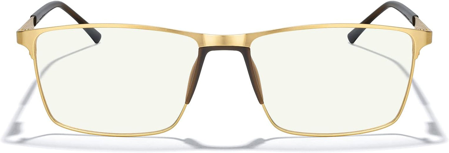 MERRY'S Fashion Blue Light Blocking Glasses - Reading Glasses Metal Frame Spring Hinge Readers for Men Eyeglasses