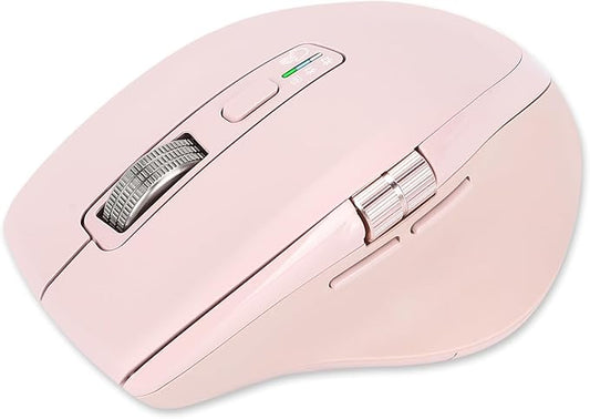 Wireless Bluetooth Side Scroll Mouse with Multi-Device, Ergonomic Computer Mice with Smart Flying Scroll, Quiet Click for Computer, Laptop, iPad, Tablet, MacBook (Pink)