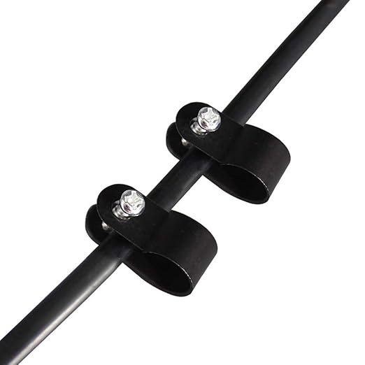 210 Pcs Plastic Cable Clamp Black Nylon Screws, Minelife R-Type Cable Wire Clip Clamp Fasteners 3/16" 1/4" 3/8" 1/2" 3/4" 1" for Wire Management