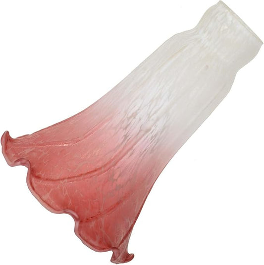 Bieye LS06 Lily Flower Blown Glass Lampshade (White Light Red, Opening I.D. 1.26" x O.D. 1.5")