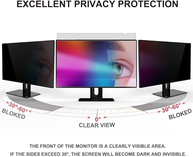 GUMIKE 27 inch Computer Privacy Screen Filter for 16:9 Aspect Ratio Widescreen Monitor - Blue Light Filter - Anti-Glare & Anti-Scratch Protector Film (27 Inch (Diagonal) - 16:9Aspect Ratio)