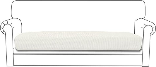 Easy-Going Stretch Cushion Cover Sofa Cushion Furniture Protector Sofa Seat Sofa Slipcover Sofa Cover Soft Flexibility with Elastic Bottom (Sofa Cushion, Cream)