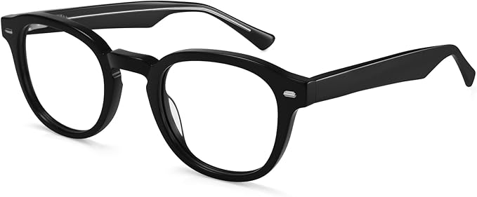 Dollger Blue Light Blocking Glasses For Woman Men Thick Frame Round Non-Prescription, pertain Computer Gaming，TV，Work