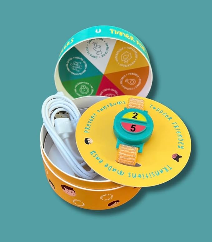 Visual Timer for Kids - 2 & 5 Minute Preset Timer for Easy Transitions & Taking Turns, Fosters Independence and Confidence for Toddler