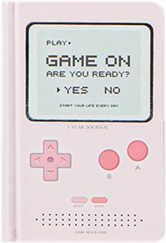 Undated Daily Planner 365 Days Notebook Game Design Pocket Organizer Appointment Book Journal Notebook A6 mini Cute Diary (Pink)