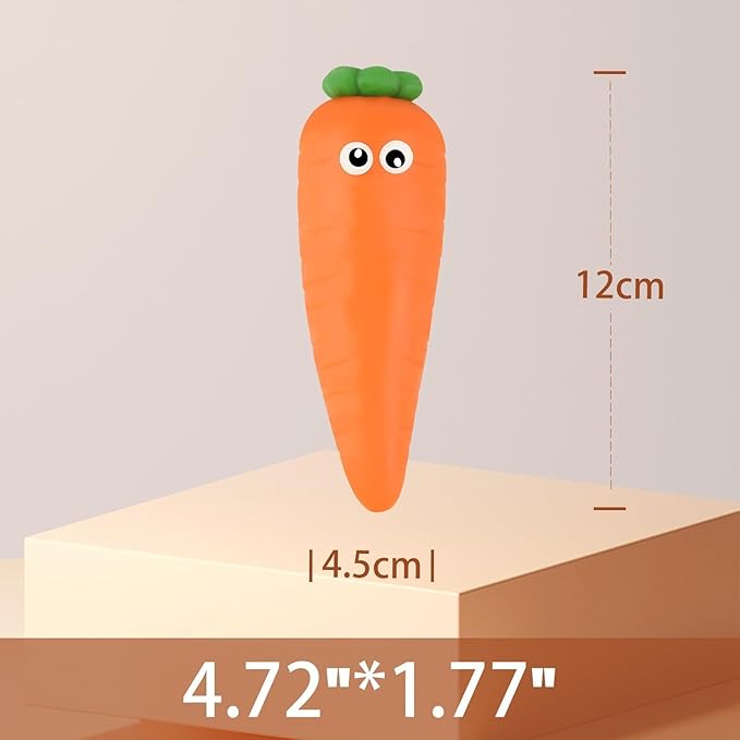 Anboor Carrot Squishies Toy,Stretchy Carrot Stress Ball Toy,Sensory Simulation Carrot Relief Stress Squeeze Fidget Toy for Kids and Adult Party Favors