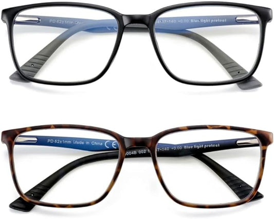 BLUEMOKY Blue Light Reading Glasses for Men，Sport Square Frame Readers, Anti Glare Computer Glasses