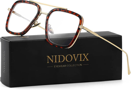 Tony Stark Style Blue Light Blocking Glasses for Men Women, Iron Man and Spider-Man Computer Gaming Glasses