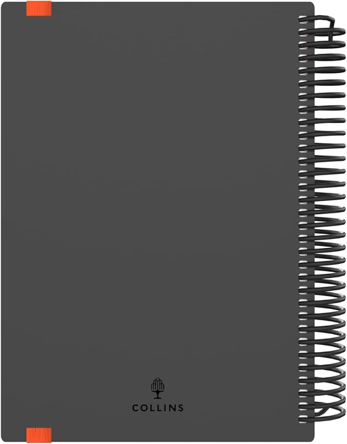 Collins 'Delta' 14 Month Mid/Academic Year Planner, July 2025-August 2026 Day-to-Page Appointments Diary, A5 Wiro Bound Cover, Orange