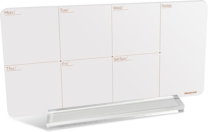 Desktop Whiteboard 12" x 6" Desktop Weekly Planner Whiteboard-Dry Erase Board-Portable Dry Erase Calendar to Do List White Board