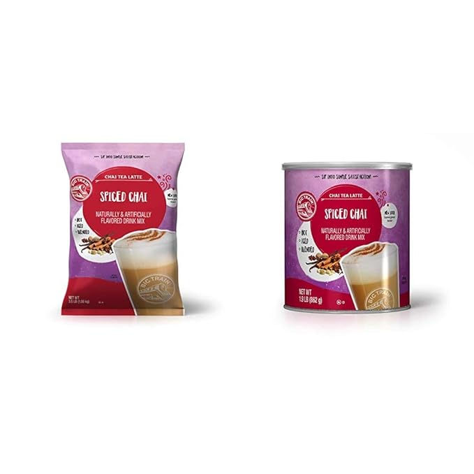 Big Train Spiced Powdered Instant Chai Tea Latte Mix, Spiced Black Tea with Milk, 56 Ounce