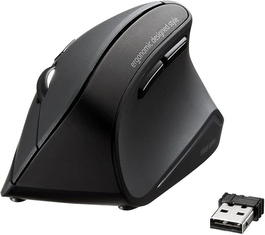 SANWA 2.4G Wireless Ergonomic Mouse, Optical Vertical Computer Mice, Silent Noiseless Click, (800/1200/1600 Adjustable DPI, 6 Buttons) Compatible with MacBook, Laptop, Windows, Mac OS