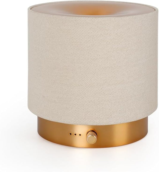 Elegant Fabric Aroma Diffuser - Quiet Essential Oil Diffuser with Soft Night Light, Perfect for Home, Office, and Yoga Space (M35-Gold)