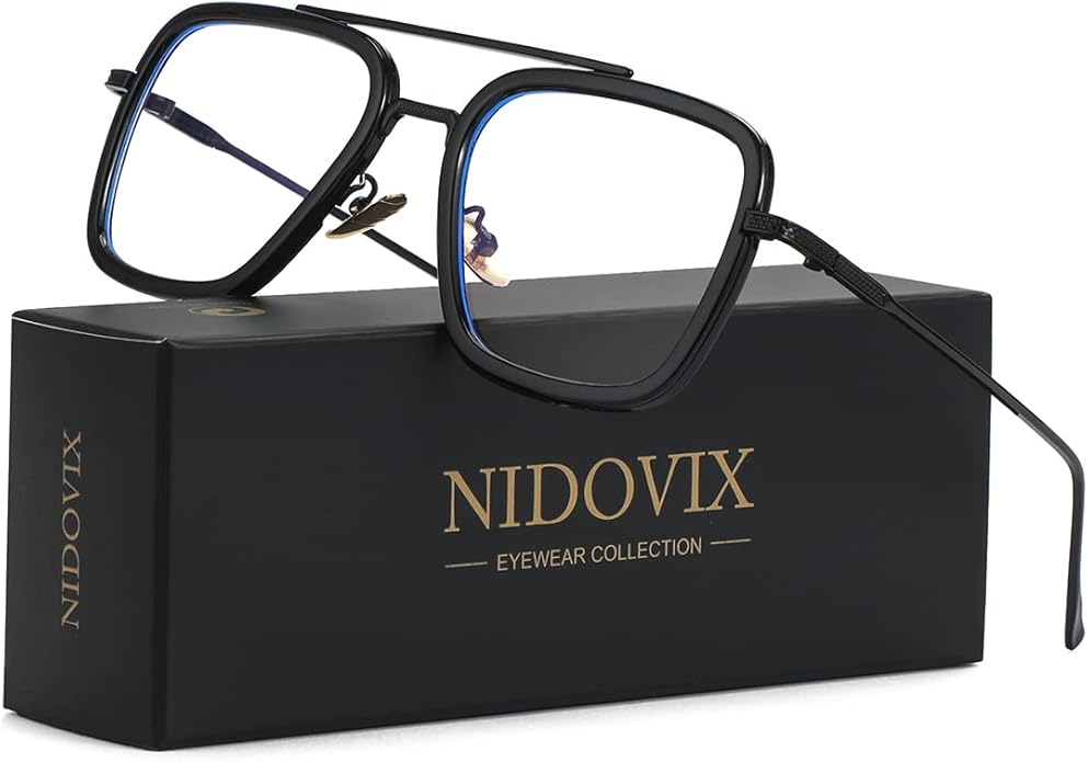 Tony Stark Style Blue Light Blocking Glasses for Men Women, Iron Man and Spider-Man Computer Gaming Glasses