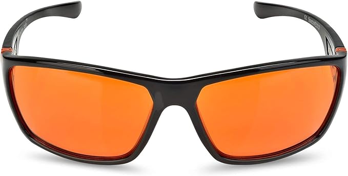 99.9% Blue Light Blocking Amber Glasses for Sleep - Medium Adult Size Nighttime Eye Wear - Special Orange Tinted Glasses Help You Sleep & Relax Your Eyes