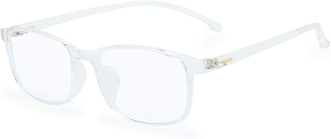 Kids Blue Light Blocking Glasses Silicone Flexible TR-90 Frame, Computer Gaming TV Phone Glasses for Boys Girls Age 3-14 (4-14 yr-Old, B0205 Clear)