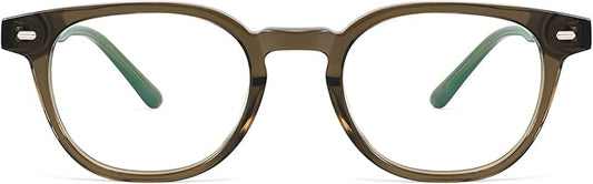 Dollger Blue Light Blocking Glasses For Woman Men Thick Square Frame Round Non-Prescription, For Computer,Work, TV,Gaming