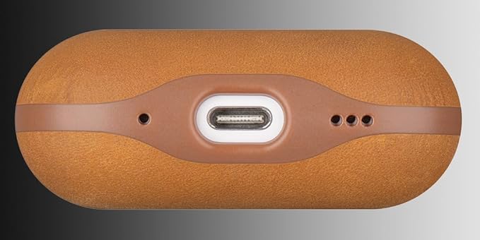 LOPIE Case for AirPods Pro 2nd Generation - Handmade AirPods Pro 2 Case Cover - Made of Crazy Horse Leather - Protective Hard Shell Cover Compatible with Wireless Charging - Vintage Style - Brown