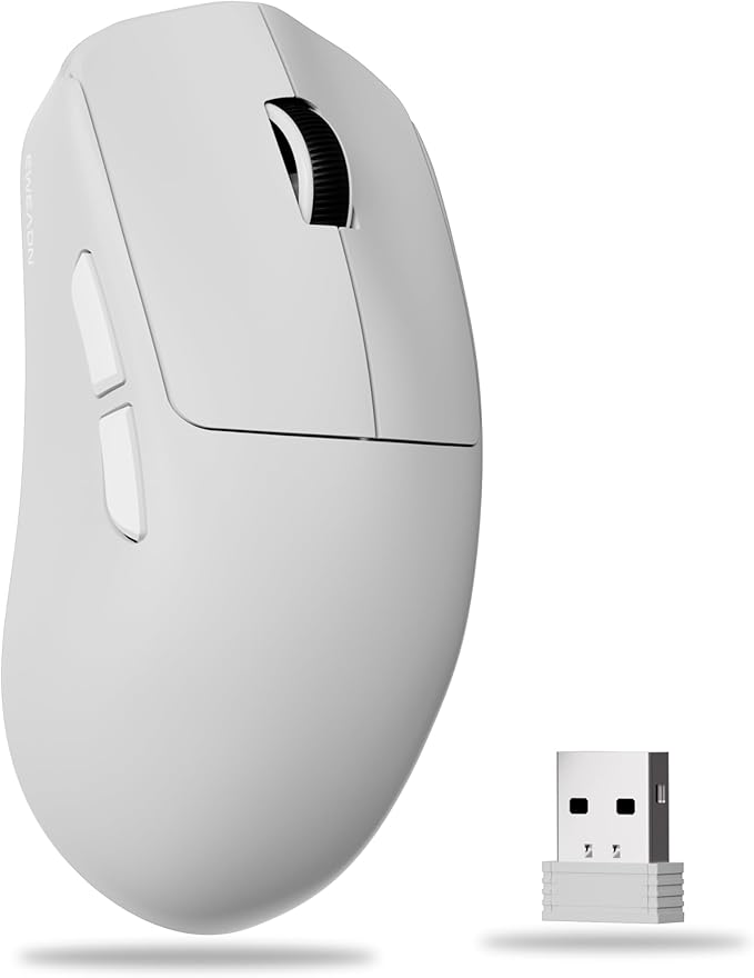 X23Pro Wireless Gaming Mouse, 2.4G/BT5.0/USB-C Esports Gaming Mouse, 800mAh Rechargeable Lightweight Mouse Gaming, 12000 DPI Wireless Mouse with 6 Programmable Buttons,for Laptop/PC/Mac, White