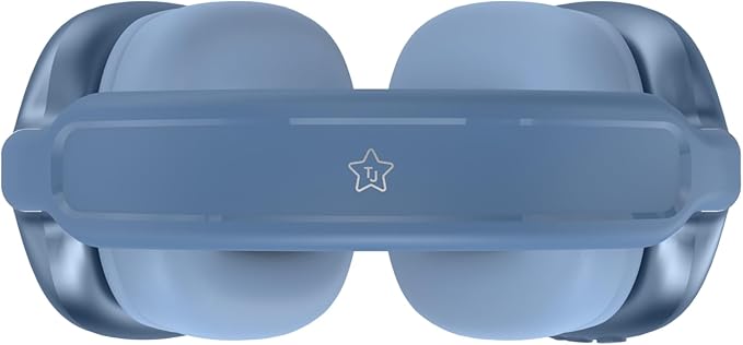 TJ Active Noise Cancelling Bluetooth Over Ear Headphones | Supersoft Leather Wireless Headset Wired Built-in MIC 24H Playtime High Res Audio Travel/Work/School/Students/Running/Gym (Blue)