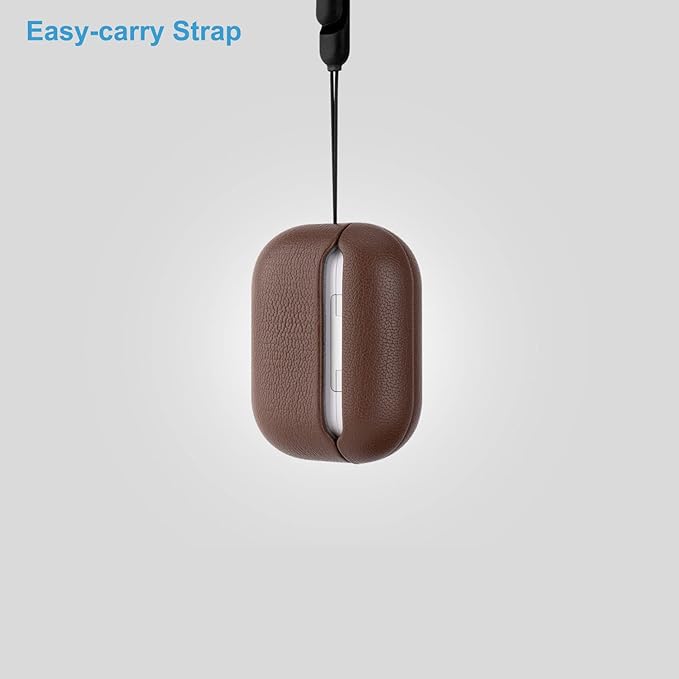 Lopie AirPods Pro 2nd Gen Leather Case, Cyan Blue, Protective Case Fully-Wrapped with Lambskin Leather, 360-Degree Protection, Lightning Port Access