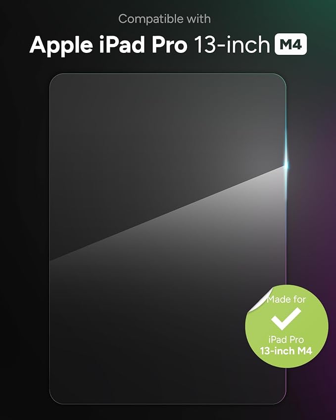 ZAGG Glass Elite iPad Pro 13" (M4) Screen Protector - Tempered Aluminosilicate, 5X Stronger, Smudge-Free, Eco-Friendly, Easy Apply