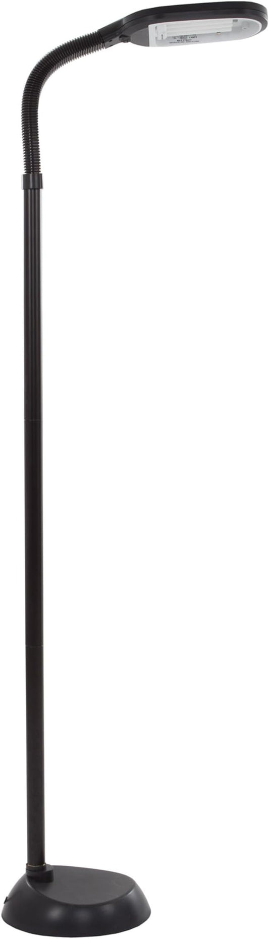 Lavish Home Adjustable Floor Lamp - Full Spectrum Natural Sunlight Lamp with Bendable Neck for Reading, Craft, Studying, and Esthetician Light - (Black)