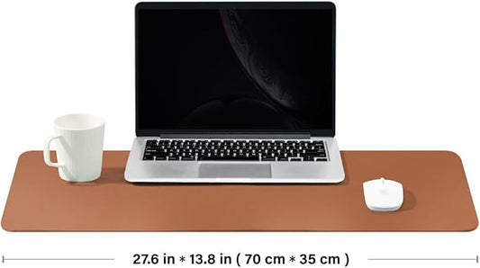 Cork Desk Mat - Dual-Sided Desk Pad for Office and Home - Desk Organization and Accessories - Ideal for Large Mouse Pad and Desk Mats on Top of Desks(Brown,27.6"x 13.8")