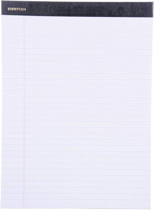 Mintra Office Legal Pads - ((PREMIUM WHITE 6pks, 8.5in x 11in, WIDE RULED))