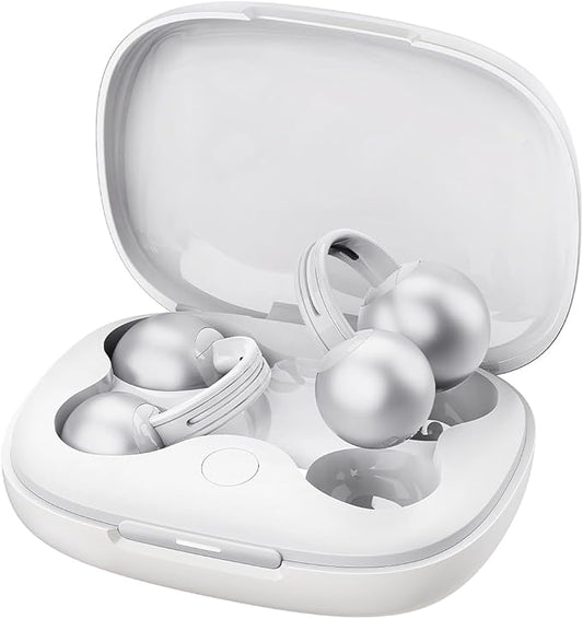 StarClip Open-Ear Wireless Bluetooth Headphones, Clip-On Earbuds, 4D Panoramic Sound, Clear Calls, Lightweight, Secure Fit, IP54 Water-Resistant Ear Grips for Workout and Daily Use, Silver