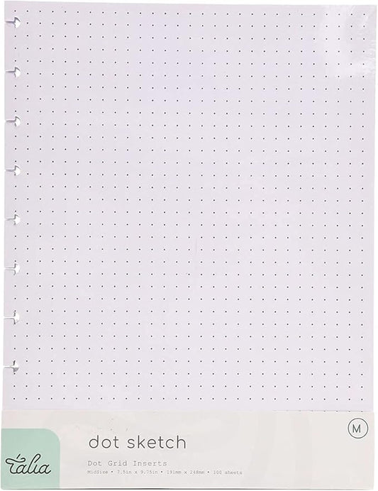 Talia Discbound Notebook Refills (Dotted Pages, Midsize (7.5in x 9.75in))