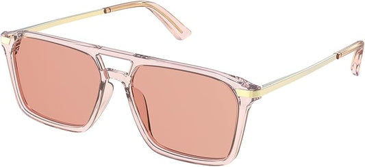 Goiteia FL-Rose Migraine Glasses,Blocks 480–520 nm Light, Light Sensitivity Glasses for Fluorescent LED Glare,Photophobia