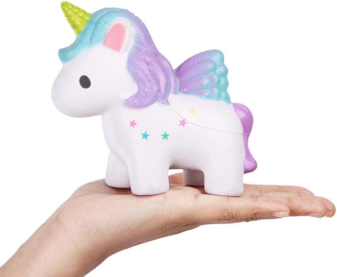Anboor 5.3" Squishies Unicorn Colored Star Slow Rising Kawaii Scented Squishies Animal Decompression Squeeze Stress Relief Hop Props, Decorative Props Large Collection Toy for Kids 1 Pcs Color Random
