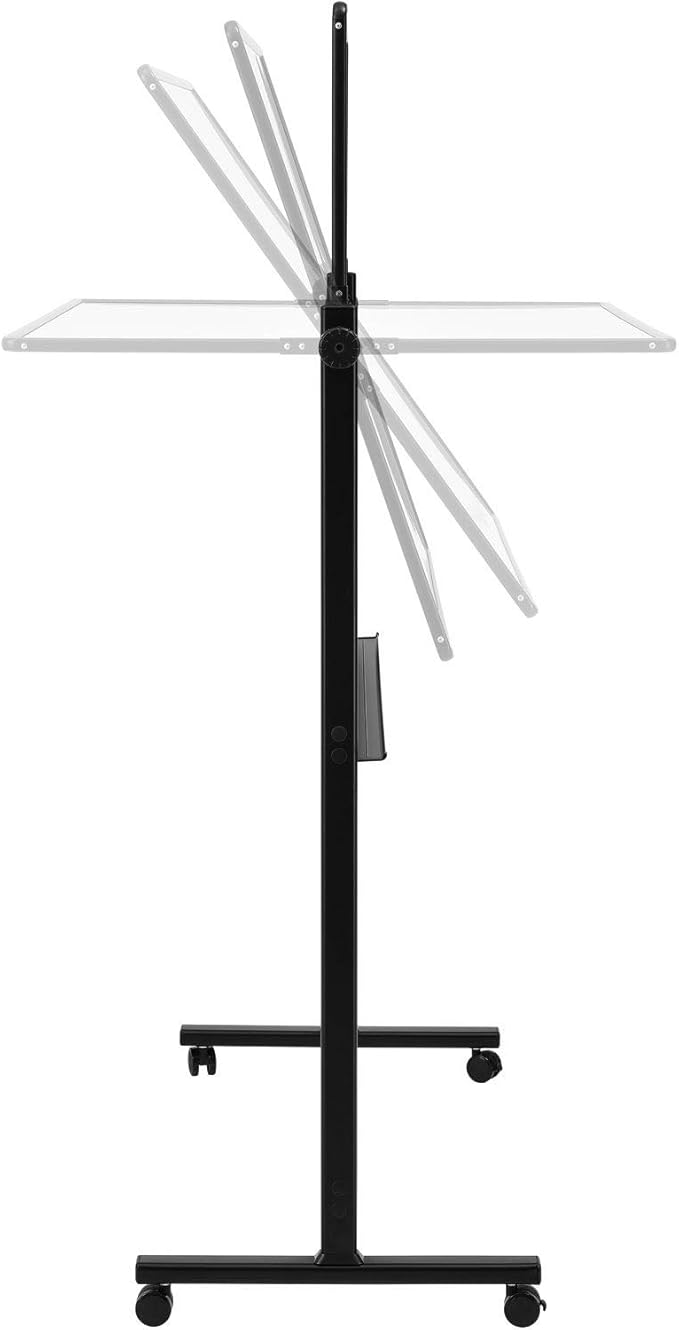 Global Industrial Rolling Magnetic Dry Erase Whiteboard, Double Sided Reversible, 48 x 36, Black Frame