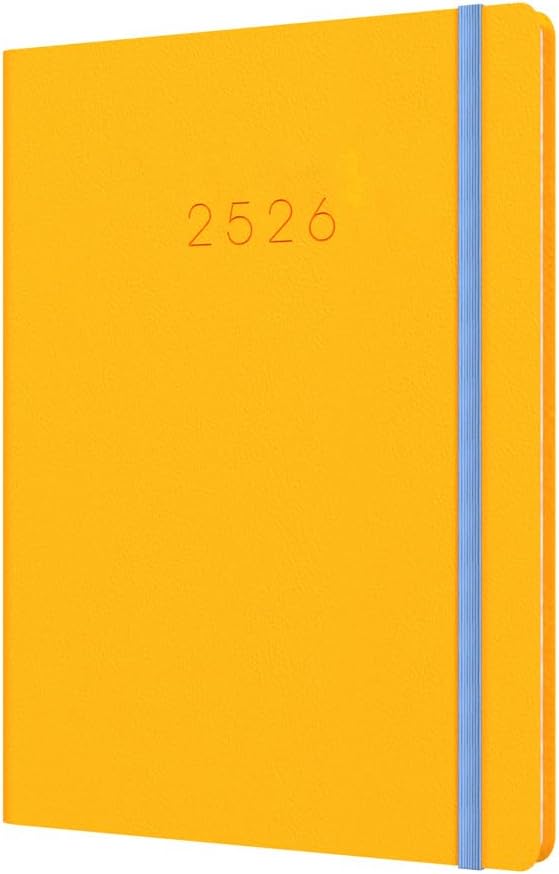 Collins 'Legacy' 14 Month Mid/Academic Year Planner, July 2025-August 2026 Week-to-View Diary, A5 Hard Cover, Yellow