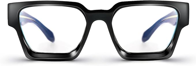 VISOONE Enhanced Version Rectangle Chic Preppy Look Blue Light Blocking Glasses for Women Men RIVER-LIGHTER