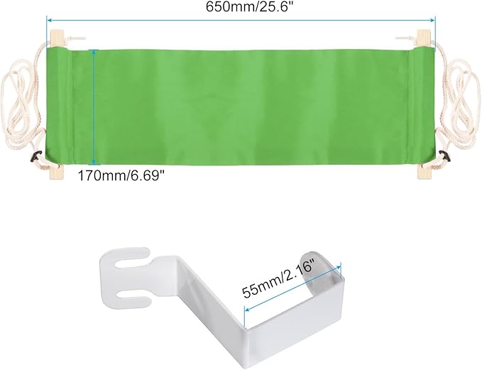 PATIKIL Foot Hammock Under Desk, Adjustable Foot Rest Sling with Hooks Portable Desk Footrest for Airplane Travel Home Office, Green Style 1