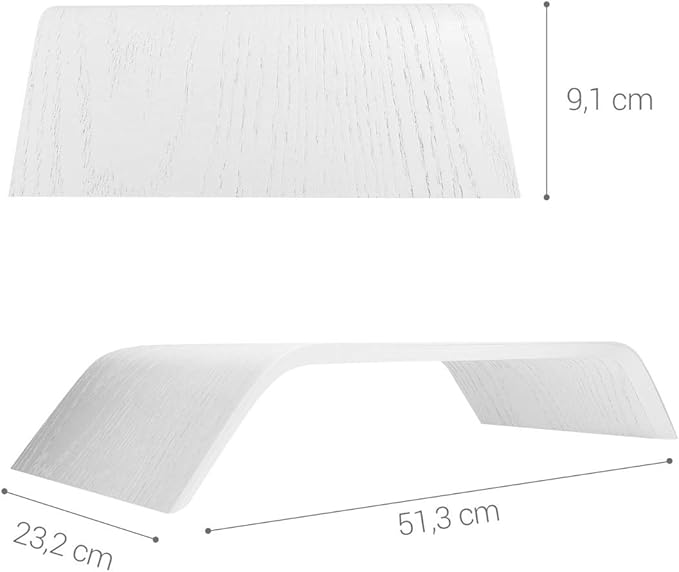 kalibri Wood Monitor Stand Riser - Computer Desk Holder Desktop Dock Wooden Mount Display for PC TV Screen Notebook Laptop - Oak with White Stain