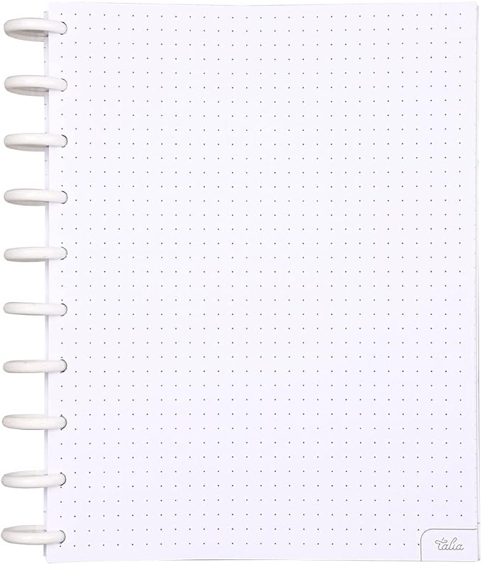 Talia Discbound Notebook Refills (Dotted Pages, Midsize (7.5in x 9.75in))