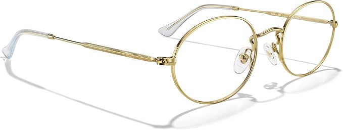 RB. Pilot Oval Reading Glasses for Women Men Blue Light Blocking Computer Thin Metal Full Rim Frame Readers