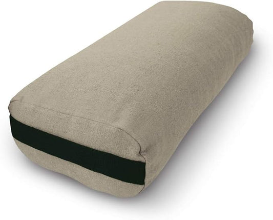 Bean Products Yoga Bolster - Made In The USA With Eco Friendly Materials - Round or Rectangular Support Cushions That Elevate Your Practice - Organic Hemp Cover