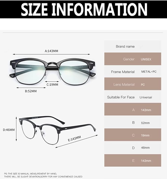 Night driving yellow Blue Light Blocking Glasses Half frame Retro Semi Rimless Clear Lens Glasses Eyewear Men Women