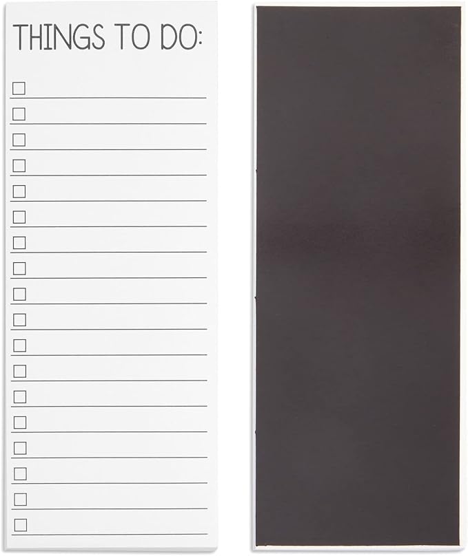 Paper Junkie Grocery & Shopping List Magnetic Notepad for Fridge - 6-Pack Slim Notepads, 3.5 x 9 In, 60 Sheets per Pad, White Magnetic Backing - Checkboxes for To-Do & Grocery Items