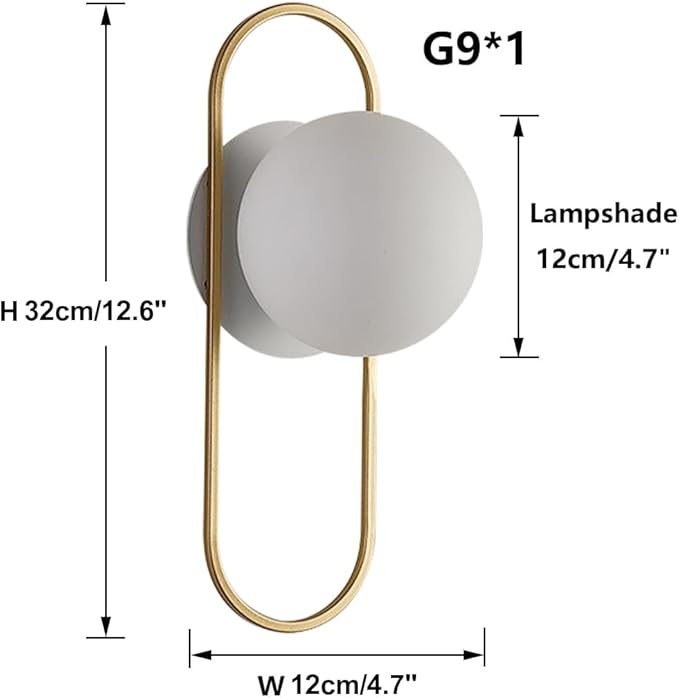 Mid Century Modern Gold Wall Sconces Small Milk Glass Globe Wall Sconce Vintage Bedroom Wall Lamps Bathroom Lighting Fixtures Over Mirror