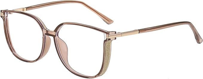 GUDVUE Oversized Blue Light Glasses, Computer Reading/Gaming/Phones Glasses, Anti Glare/UV400/Eye Strain, Large Square Frame