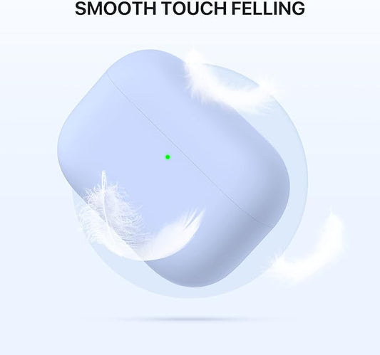 Miracase Upgrade Triple Layer Protective Liquid Silicone Case for AirPods Pro, 2019 Release LED Visible Shockproof Soft Silicone Case, Clove Purple