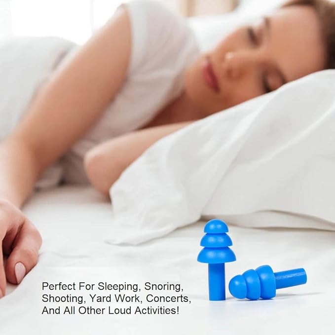 10 Pair Soft Silicone Reusable Washable Ear Plugs for Sleeping Swimming Noise Hearing Protection Earplugs Music Concerts Construction Shooting Hunting Motor Sports