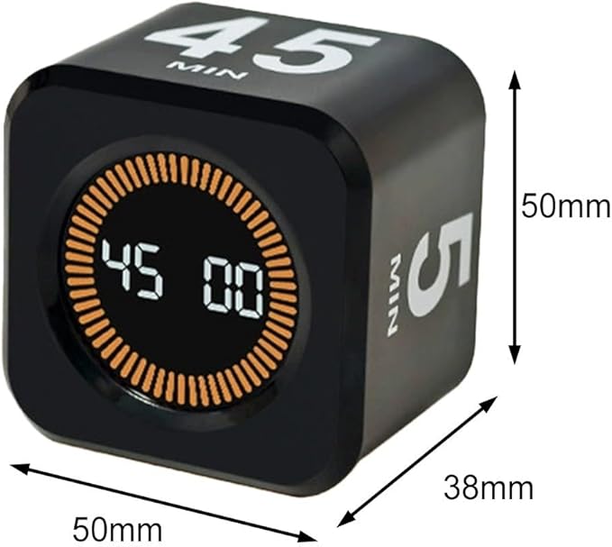 Interactive Digital Pomodoro Style Timer Unique Hexagonal Design for Enhancing Focus in For Kids' Activities (black)